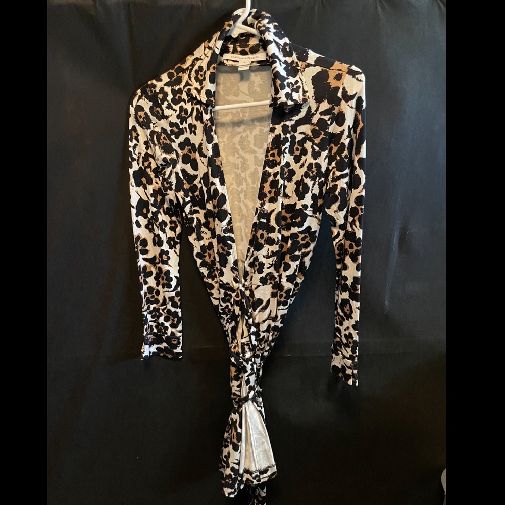 Diane Von Furstenberg leopard wrap dress